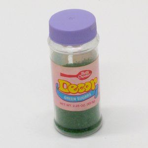Betty Crocker 1980s Sprinkle Jar Green Sugar General Mills Contents Unusable VTG